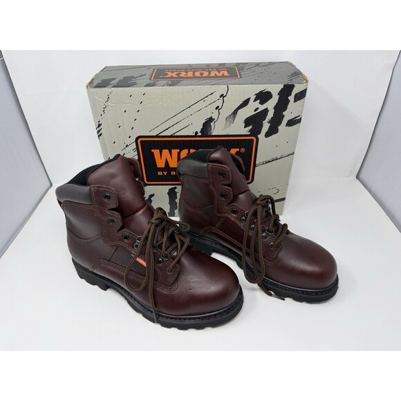 WORX Red Wing 5632-1 Steel Toe Waterproof Work Boots Brown 8.5M NIB main image 10